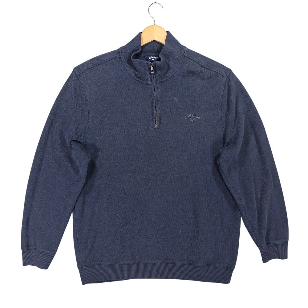 Callaway Quarter Zip Pullover Mens XL Blue Excellent Vintage Golf Sweater